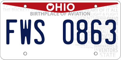OH license plate FWS0863