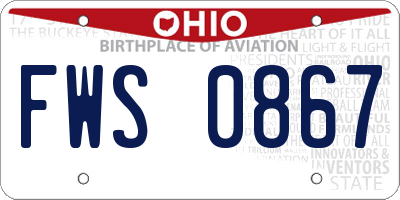OH license plate FWS0867