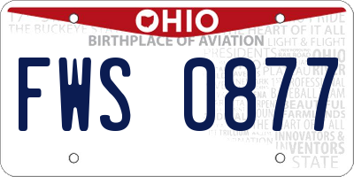 OH license plate FWS0877