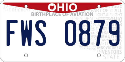 OH license plate FWS0879