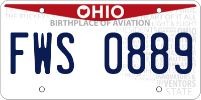 OH license plate FWS0889