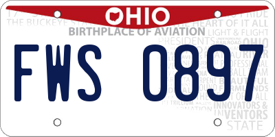 OH license plate FWS0897