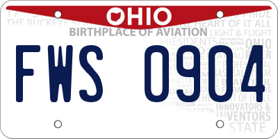 OH license plate FWS0904