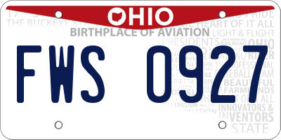 OH license plate FWS0927