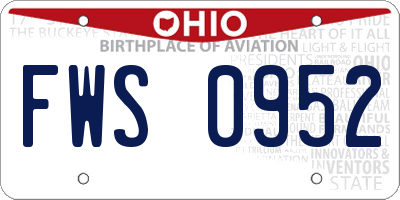 OH license plate FWS0952
