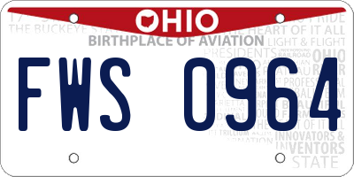 OH license plate FWS0964