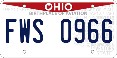 OH license plate FWS0966