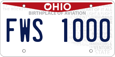 OH license plate FWS1000