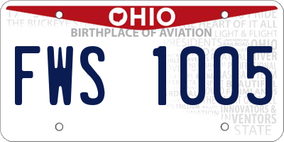 OH license plate FWS1005