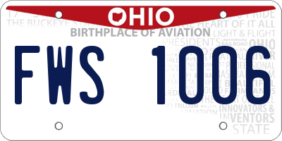 OH license plate FWS1006