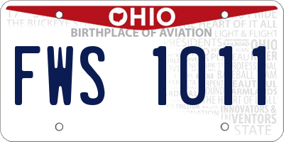 OH license plate FWS1011