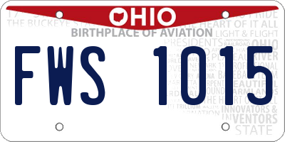 OH license plate FWS1015
