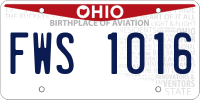 OH license plate FWS1016