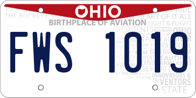 OH license plate FWS1019