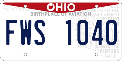 OH license plate FWS1040