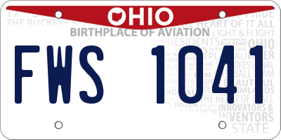 OH license plate FWS1041