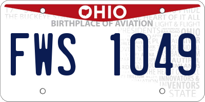 OH license plate FWS1049