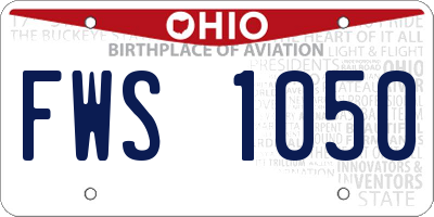 OH license plate FWS1050