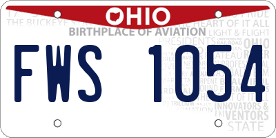 OH license plate FWS1054
