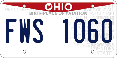 OH license plate FWS1060