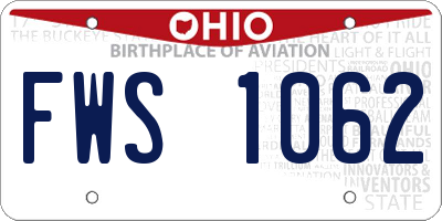 OH license plate FWS1062