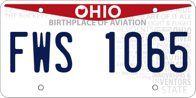 OH license plate FWS1065