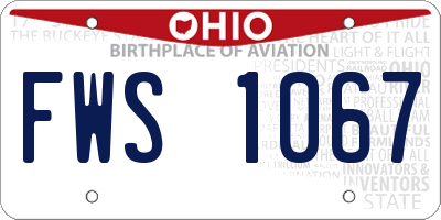 OH license plate FWS1067