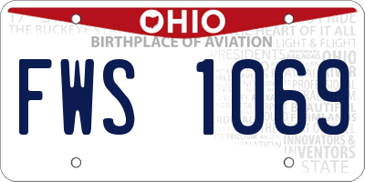 OH license plate FWS1069