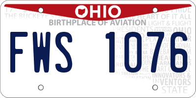 OH license plate FWS1076