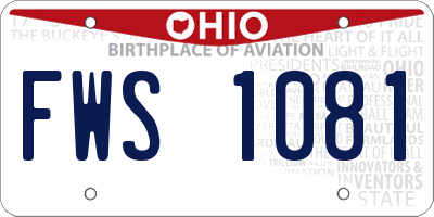 OH license plate FWS1081