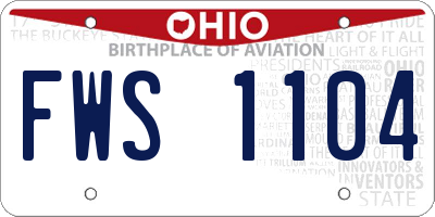 OH license plate FWS1104