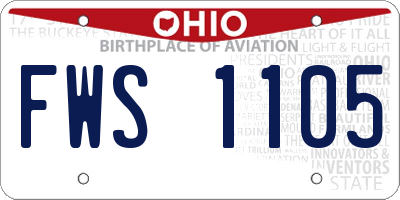 OH license plate FWS1105