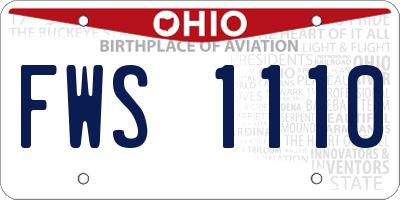 OH license plate FWS1110