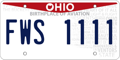 OH license plate FWS1111