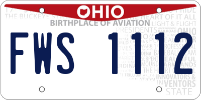 OH license plate FWS1112