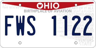 OH license plate FWS1122