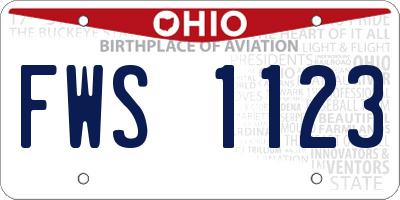 OH license plate FWS1123