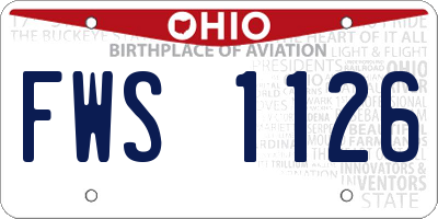 OH license plate FWS1126