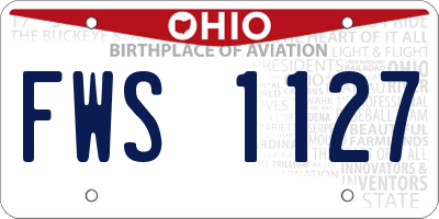 OH license plate FWS1127