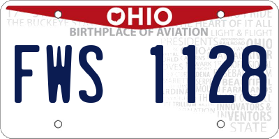 OH license plate FWS1128