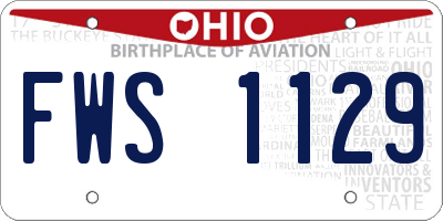 OH license plate FWS1129