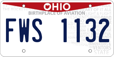 OH license plate FWS1132
