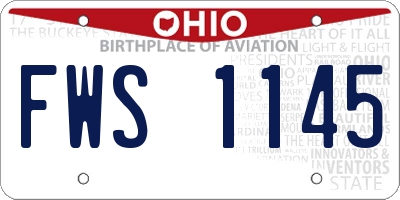 OH license plate FWS1145