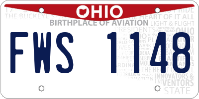 OH license plate FWS1148