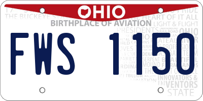 OH license plate FWS1150