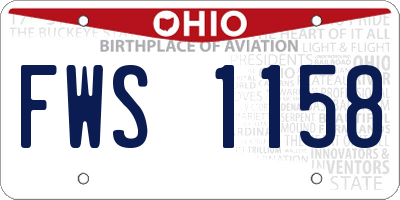 OH license plate FWS1158