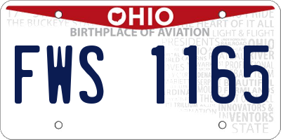 OH license plate FWS1165