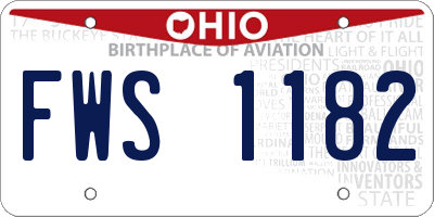 OH license plate FWS1182