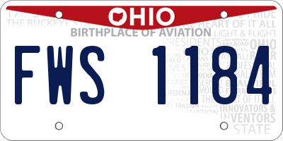 OH license plate FWS1184