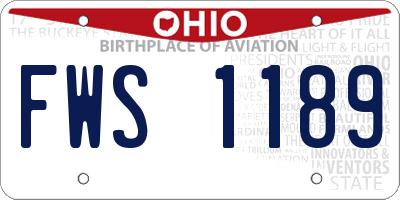 OH license plate FWS1189
